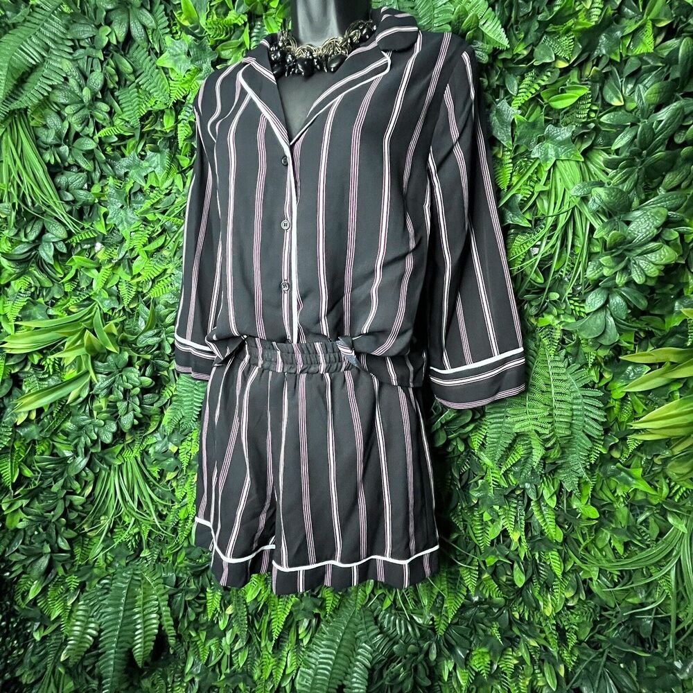 CASTING Women Size Small Blue Shorts Set Striped Pattern Vacation Leisure 0622